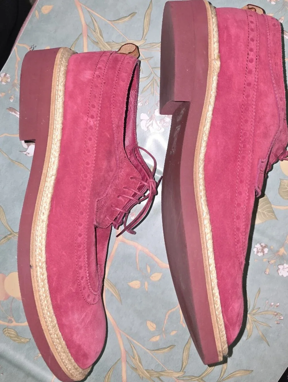 Louis Vuitton Men’s Maroon Suede Brogue Oxfords